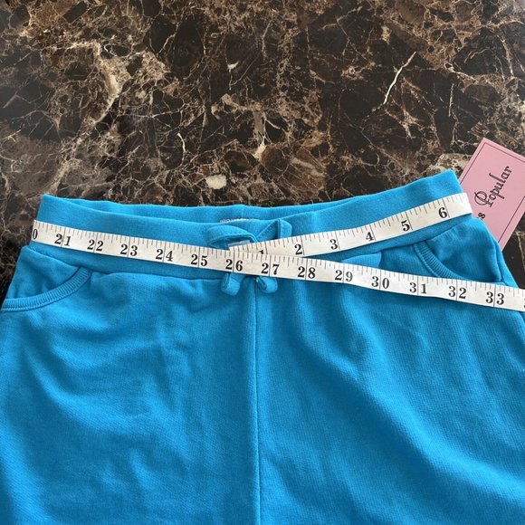 Miss Popular Girls Youth Blue Shorts Folded Hem Two Side Pockets Size 7/8 - Picture 6 of 7